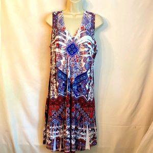 NWOT—Plus Size Red, White & Blue Dress, Size 1X